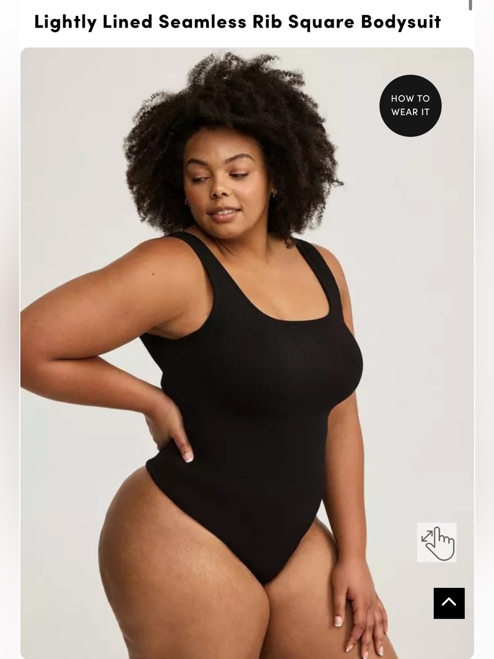 NWOT Torrid Size 4 Lightly Lined Seamless Rib Square Neck Bodysuit - Black
